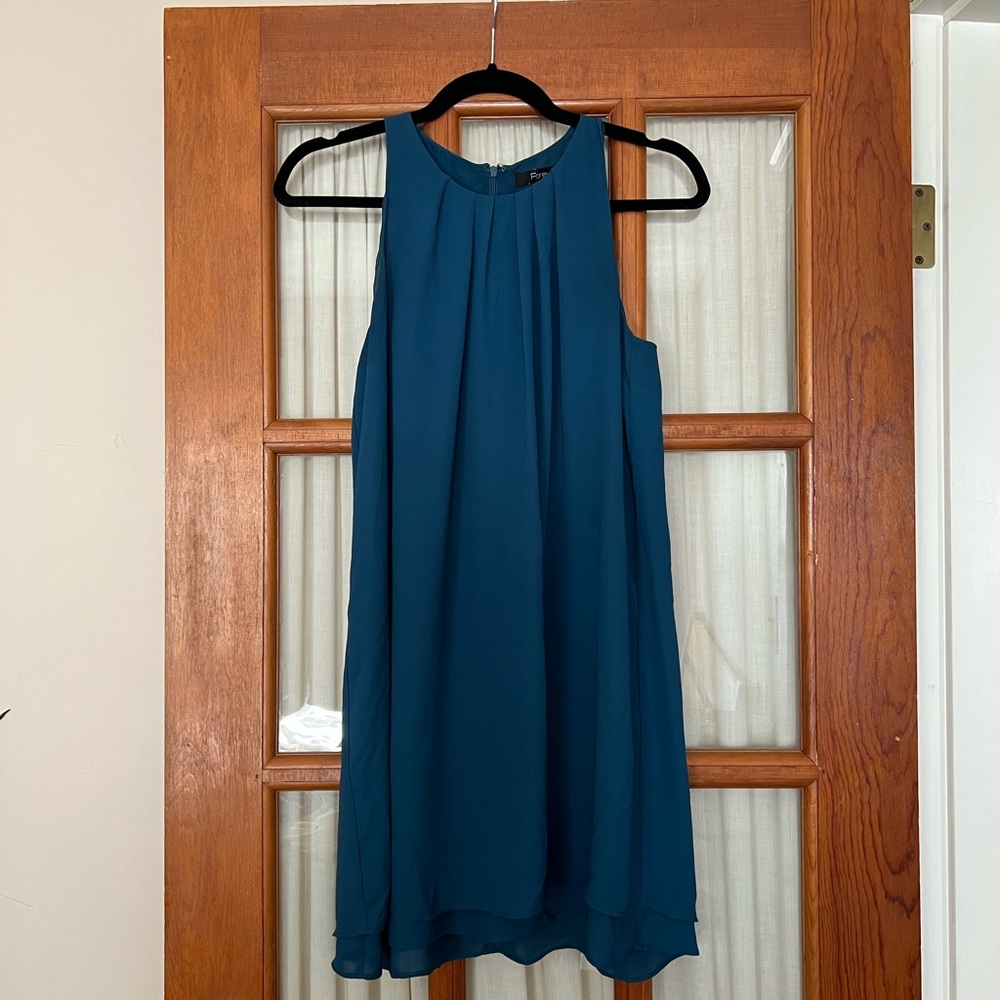 Elegant Teal Sleeveless Dress